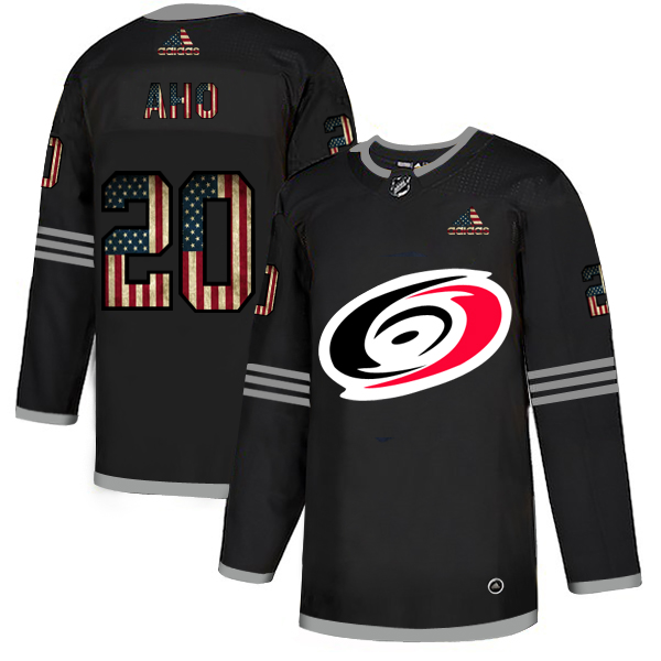 Carolina Hurricanes #20 Sebastian Aho Adidas Men Black USA Flag Limited NHL Jersey->carolina hurricanes->NHL Jersey